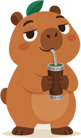 Kapé, un carpincho tomando tereré